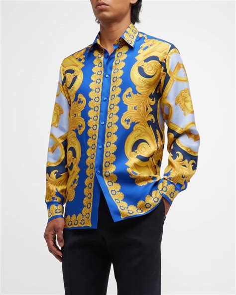 versace silk floral baroque shirt|wholesale Versace silk shirts.